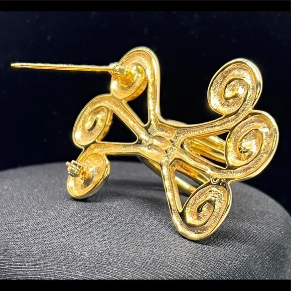 Unique Abstract Vintage Spiral Scarf Ring/Brooch - Picture 6 of 8